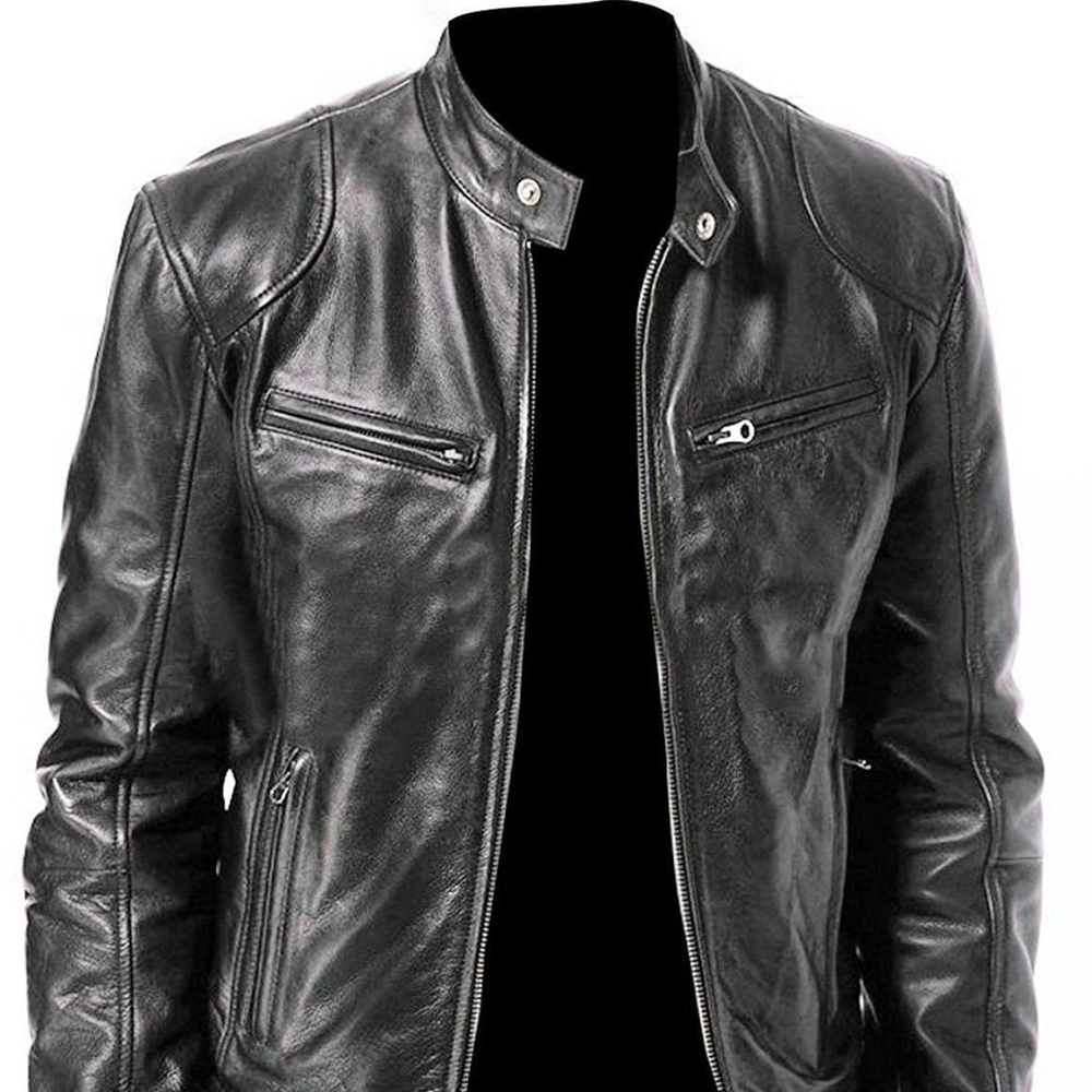 Men's Vintage Cafe Racer Black Motocyle Jacket